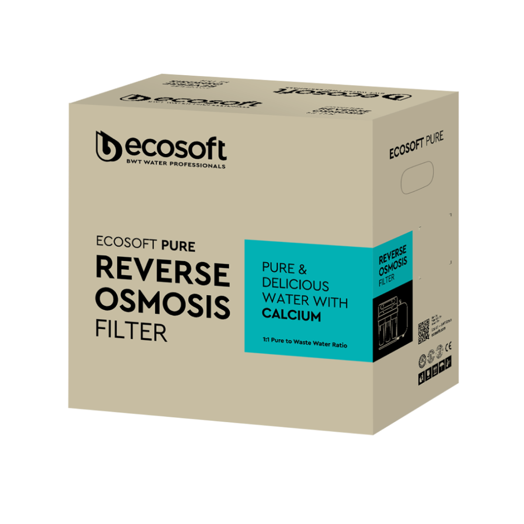 Ecosoft PURE AquaCalcium Mint RO-filter met pomp verzendverpakking