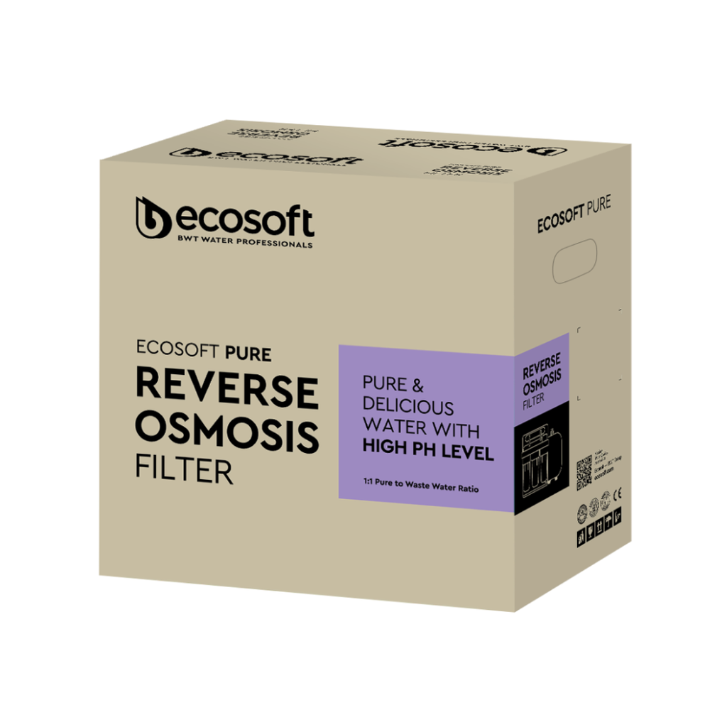 Ecosoft PURE Alkafuse RO-filter met pomp productverpakking