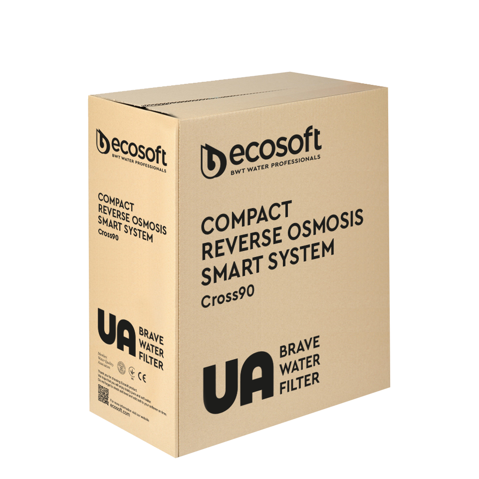 Ecosoft CROSS90 RO-filter met directe doorstroming verpakking
